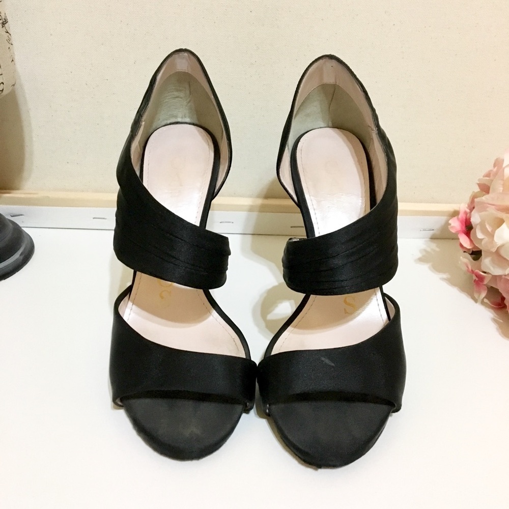 3 Inch Black Satin/Silk heels